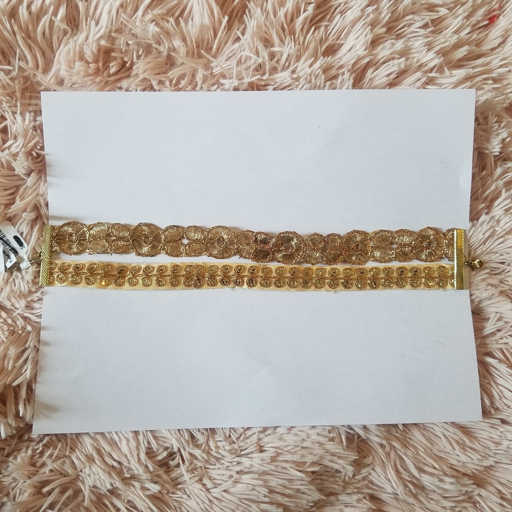 free people gold fabric choker